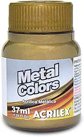 Tinta Acrílica Metal Colors 37 ml Acrilex Avulso Bronze 556