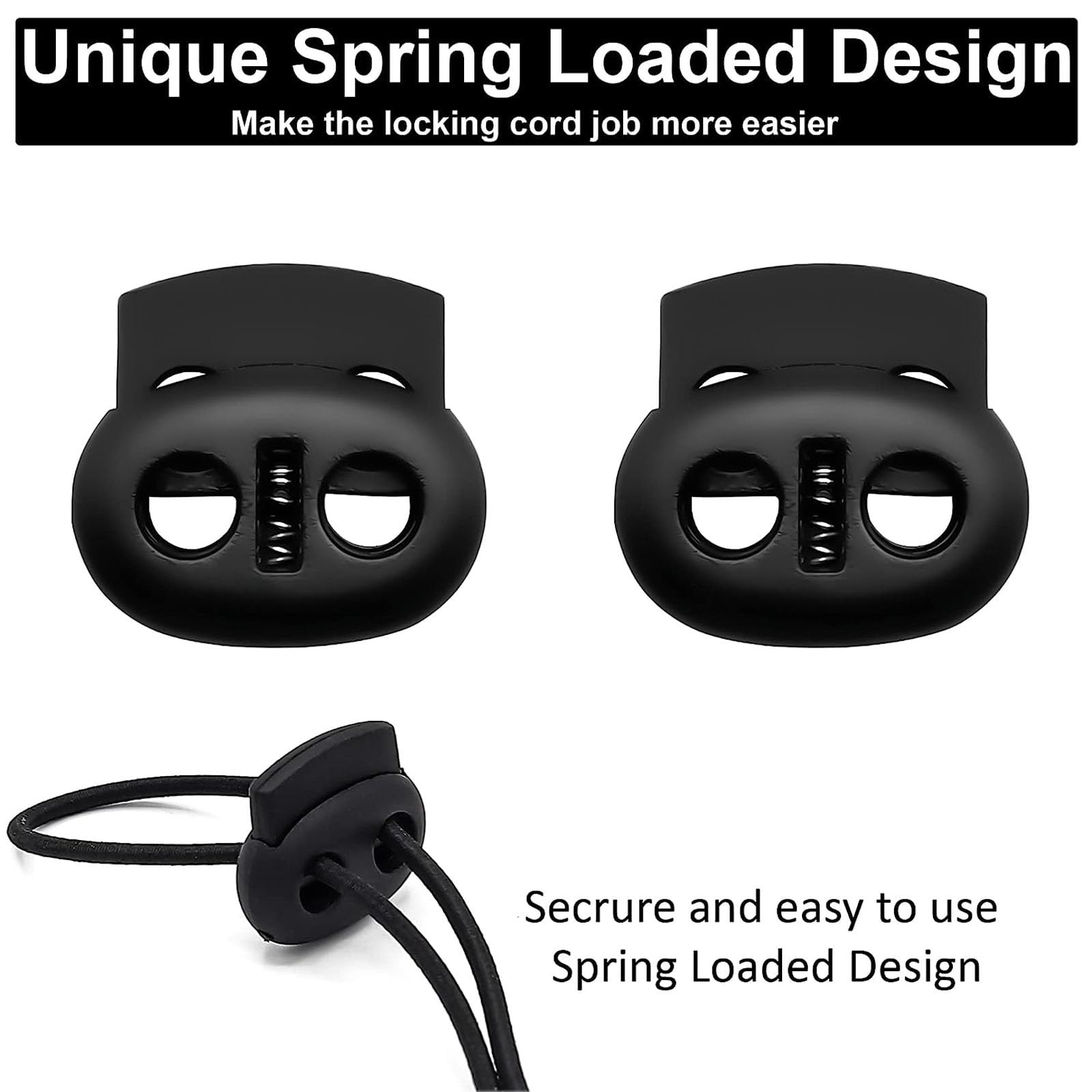 Fermacorda Con 2 Fori - 20 Pezzi Colorati Per Lacci, Zaini, Tendaggi - Foto 11