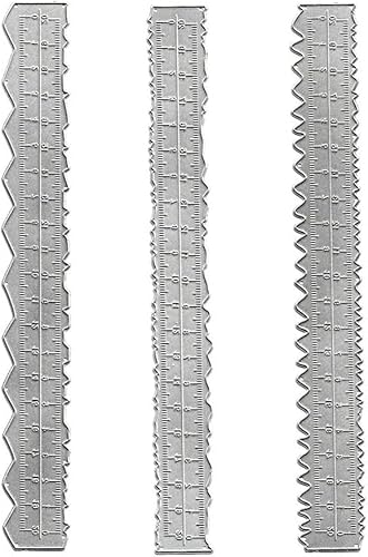 LZBRDY 3 piezaspaquete de regla de borde irregular con medidas en relieve troqueles de corte de metal para álbumes de recortes, tarjetas,