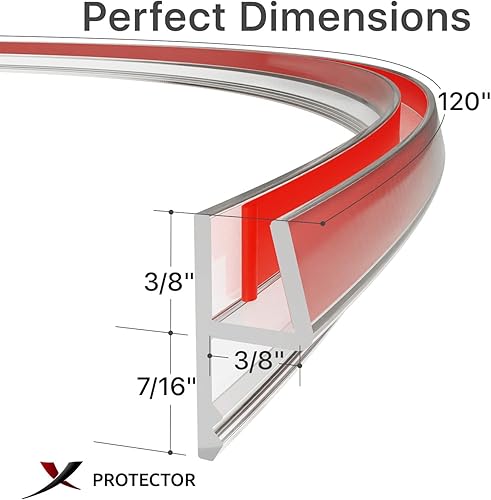 Miniatura 5 de X-Protector - Sello lateral para puerta de ducha sin marco, sello de puerta de ducha de 120 pulgadas para todos los grosores de puerta, barra de