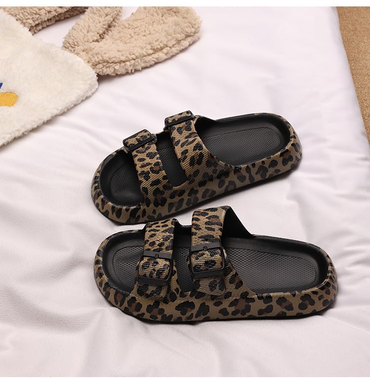 Geerta Women's Fashion Leopard Print Slides, Casual Comfortable Platform Slippers for Summer, Non-slip Beach Trendy All-match Indoor & Outdoor Wear Walking Shoes2