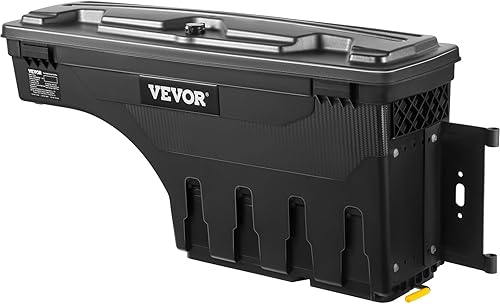 VEVOR Caja de almacenamiento para caja de camión Ford Super Duty 2017-2023 lado del pasajero tapa bloqueable caja de herramientas de ABS impermeable