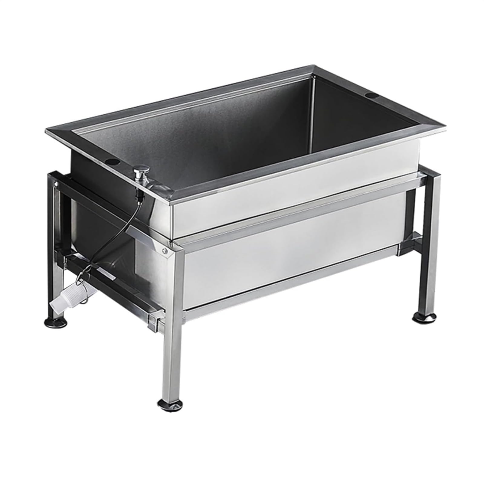 HCZKIUJY Stainless Steel Mop Sink, Freestanding Utility Sink, Commercial Mop Bucket, Sink Prep Workstation for Laundry Room (Silver-73x45x48cm)