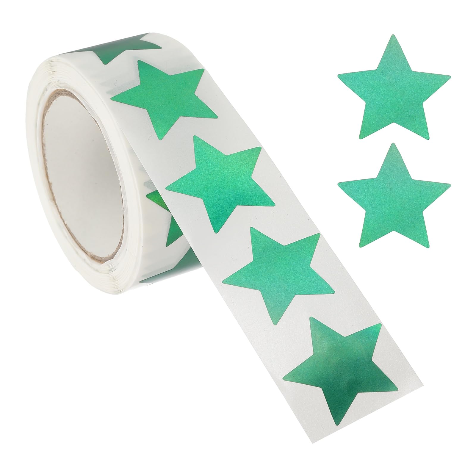 PATIKIL Star Stickers Roll 1", 500 Pcs Metallic Foil Stars Self-Adhesive Labels Reward Behavior Chart for Classroom Teacher Supplies, Metallic Green