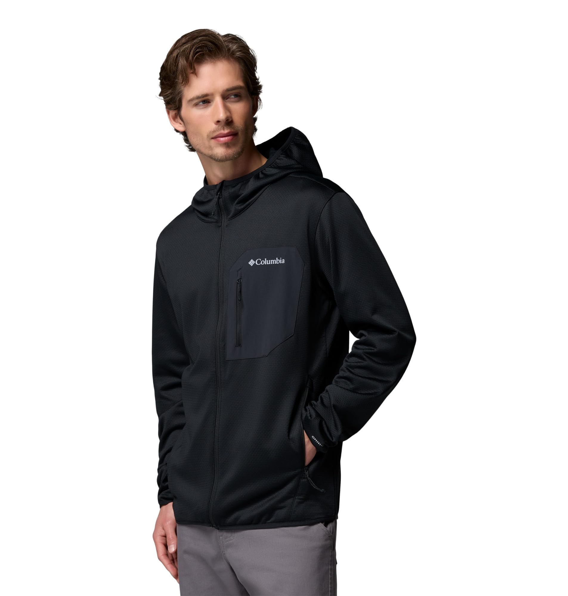 Columbia Tall Heights Hooded Grid Fleece Full Zip, Chaqueta De Forro Polar Con Cremallera para Hombre