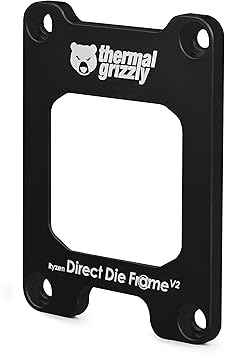 Thermal Grizzly Direct Die Frame Ryzen 7000 V2 - Increased Compatibility - for Mounting Ryzen 7000 CPU Processors Without The Integrated Heatspreader - Made in Germany