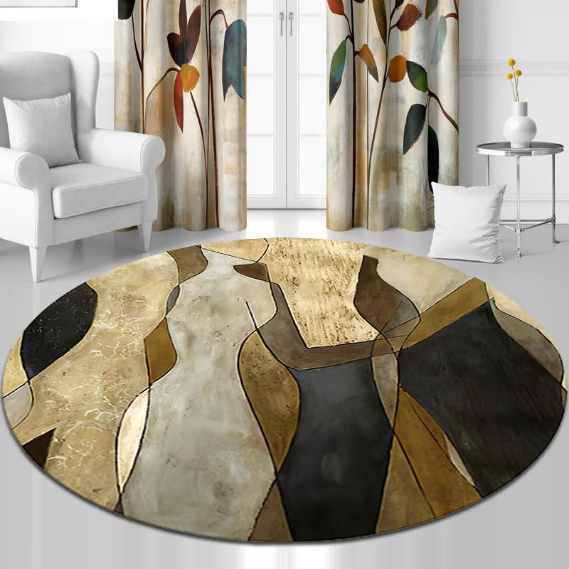 Tapis rond moderne antidérapant pour éviter les glissades dans le salon