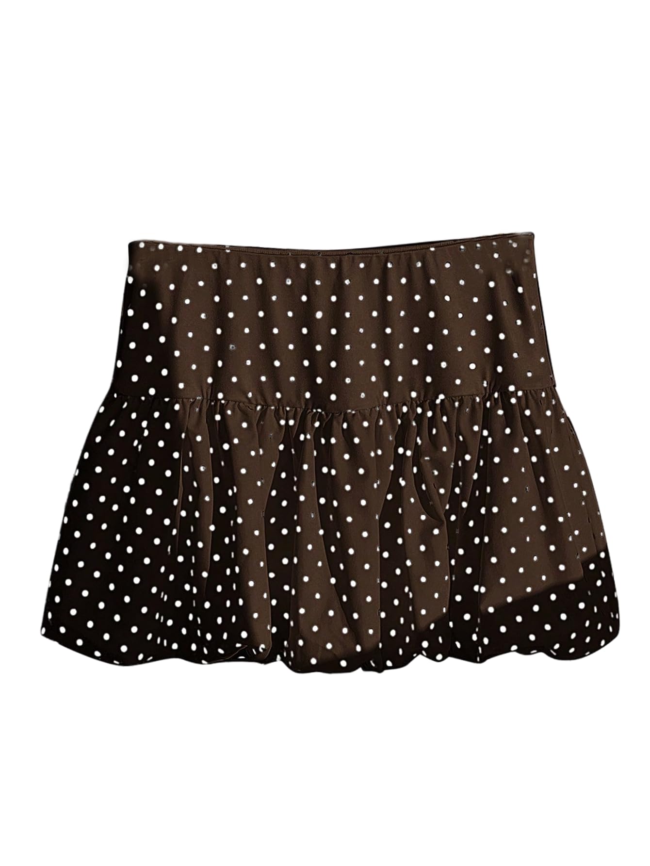 Milumia Womens Polka Dots Short Bubble Skirt Low Waist Ruffle Hem Mini Shirts