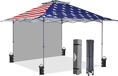 Miniatura 11 de Eagle Peak Tienda de campaña de 13 x 13 pies, desplegable, con una pared, toldo instantáneo, fácil de montar, toldo plegable con una cortina de