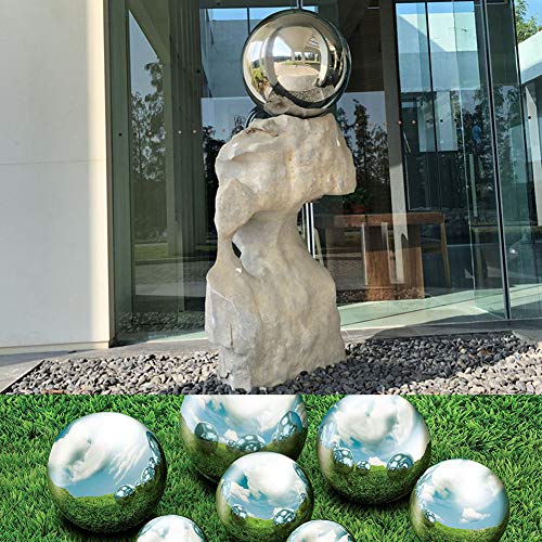FixWhat 12 in Gazing Ball,Silver Stainless Steel Mirror Globe,Polished Reflective Smooth Garden Sphere,for Garden Home Decoration with Colorful Shiny Addition - Thumbnail 4