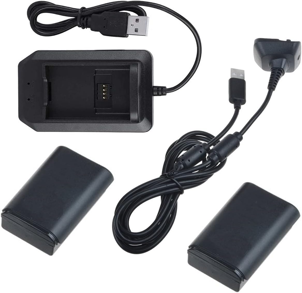 POWTREE 2 Pack Xbox 360 Controller Replacement Battery and Charger Kit