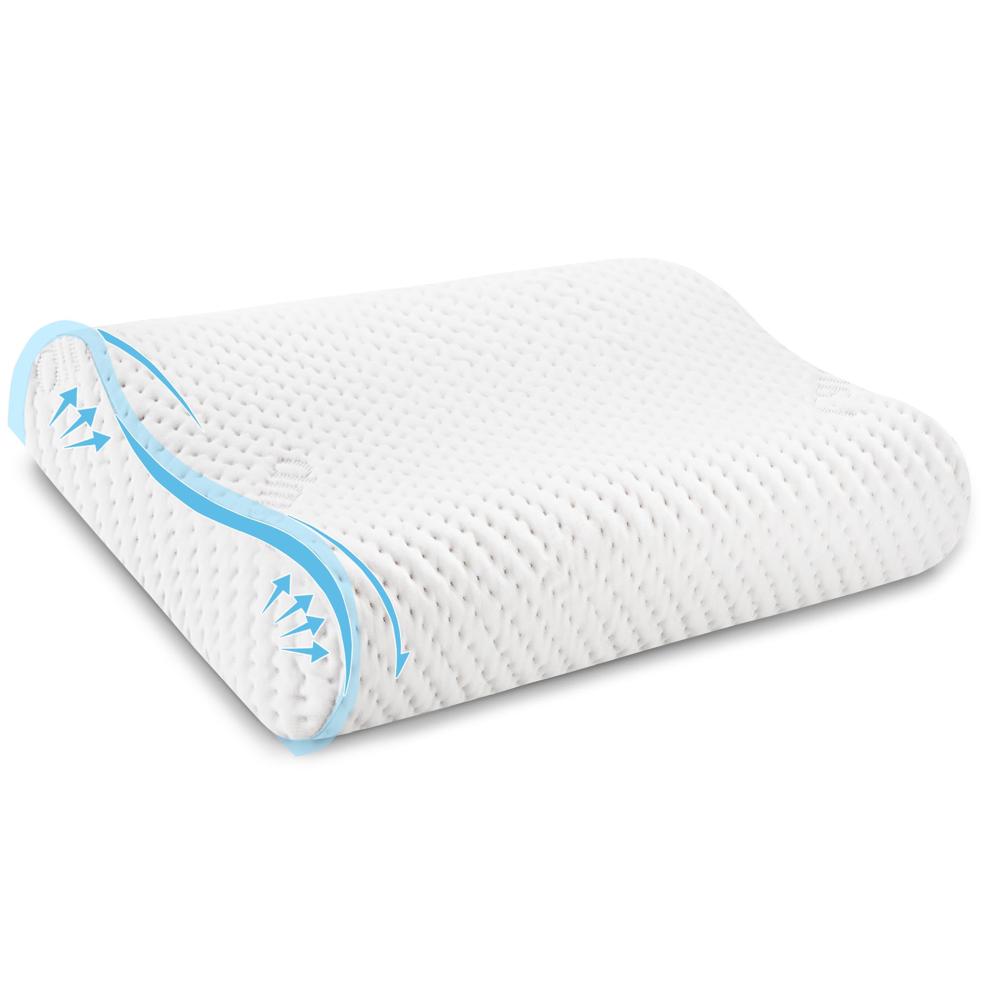 LAMB Neu Höheneinstellbares Memory Foam Nackenstützkissen für Seitenschläfer, Ergonomisches Antischnarch-Kissen mit Bezu