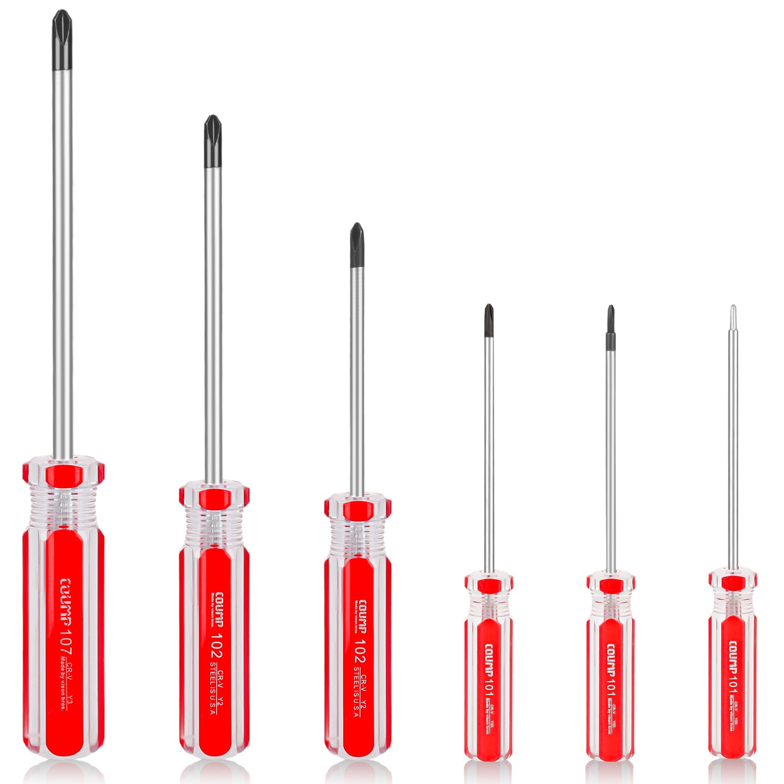 6Pcs Triwing Screwdriver Set 1.5mm 2mm 3mm 4mm 5mm 6mm Magnetic Point Y Shaped Tri-Point Tip Screwdriver Set Tri-wing Screwdriver Set with Plastic Handle