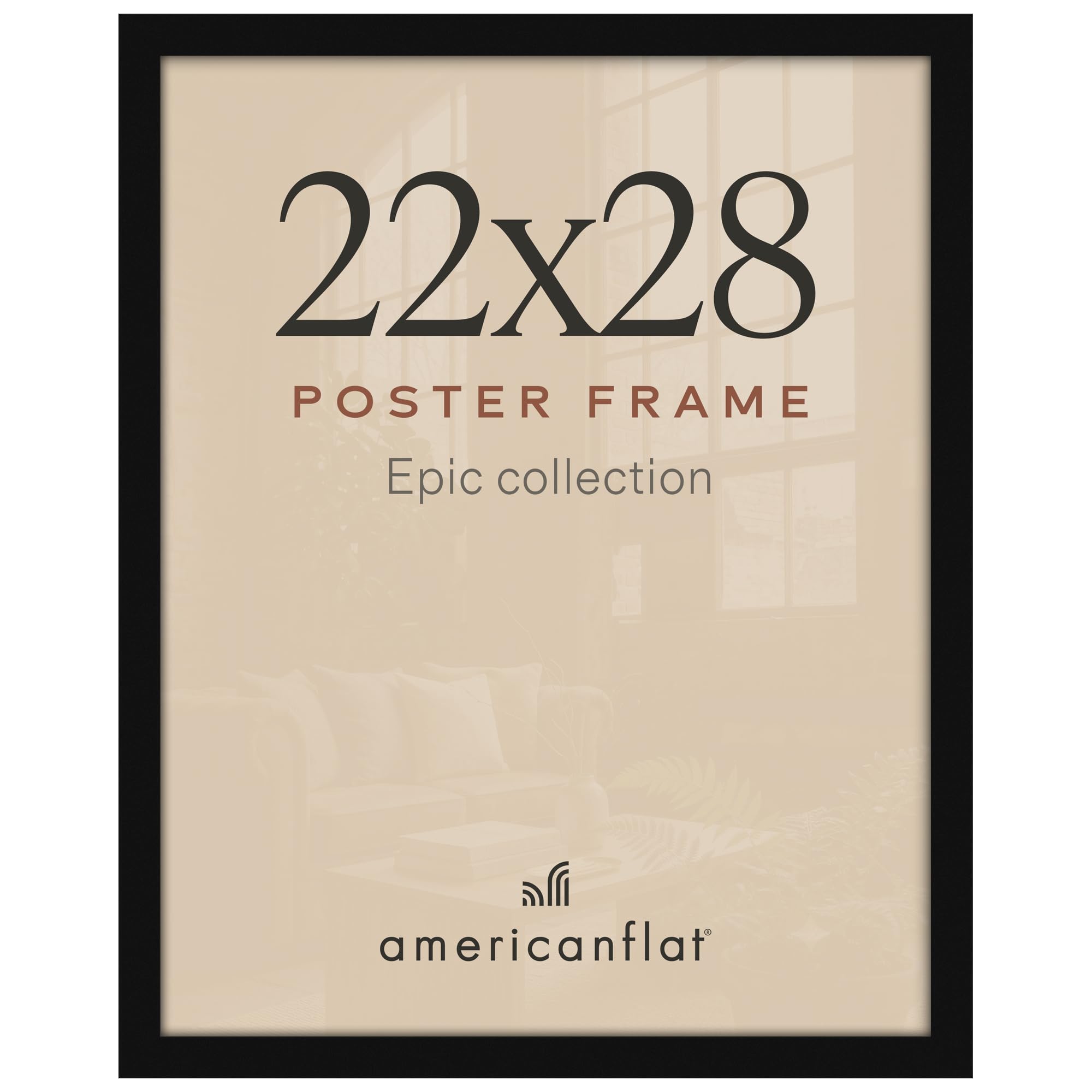 Americanflat 22x28 Poster Frame - Engineered Wood - Black