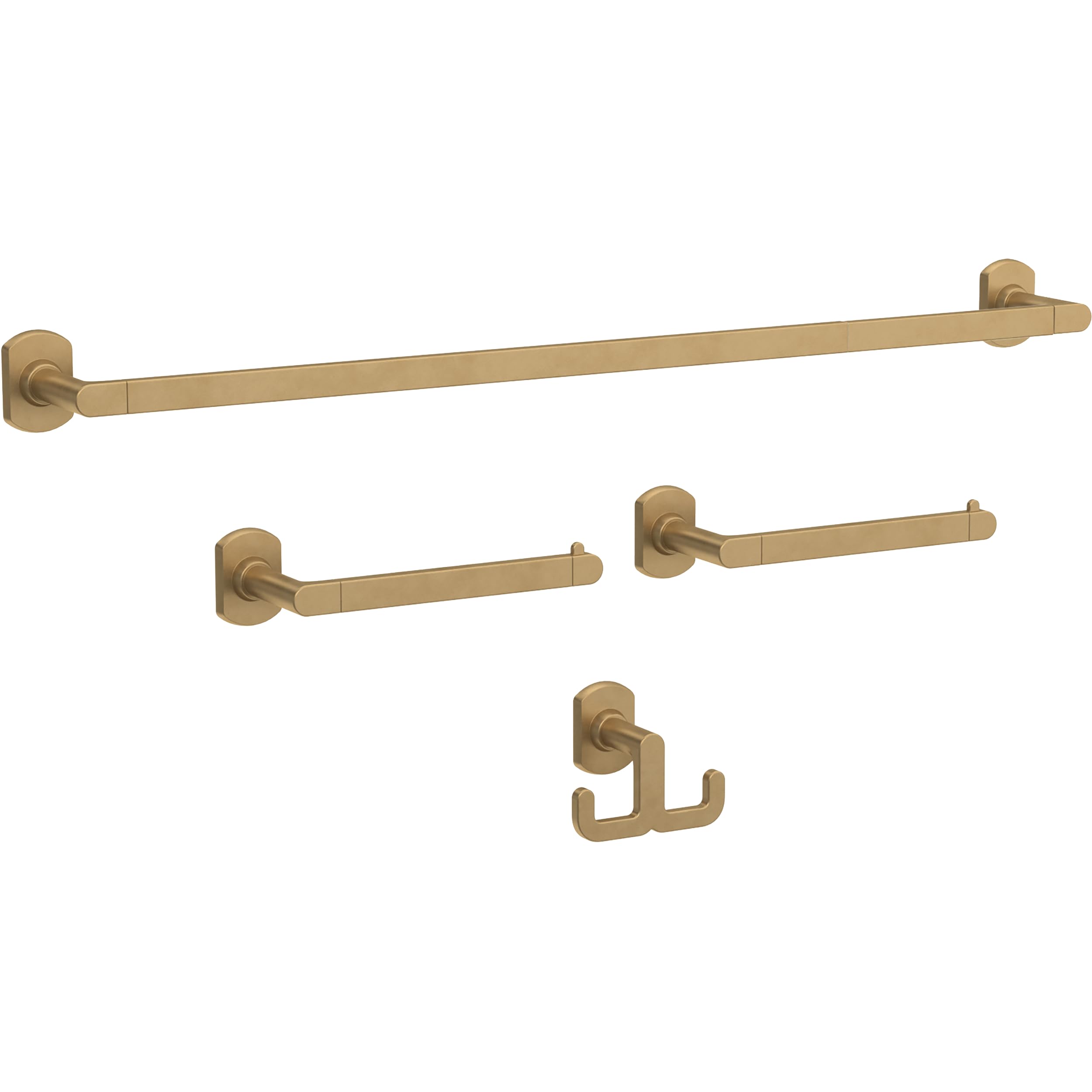 Franklin Brass GRNV64-SG Granville 4-Piece Bath Hardware Set 18 in. Towel Bar w/Extender, Toilet Paper Holder, Towel Holder