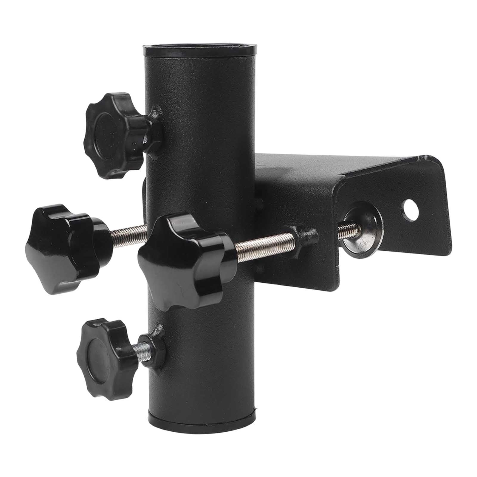 Helilyco Balcony Umbrella Holder Clamp for Garden Fence Railing, for Heavy Duty Steel Parasol Bracket Stand, Fits Pole Diameter 23-38mm, Black