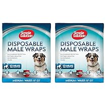 Simple Solution Pannolini a Fascia Monuso per Cani Maschio con Idicatore di Bagnato, Medium, 12 unità (Confezione da 2)