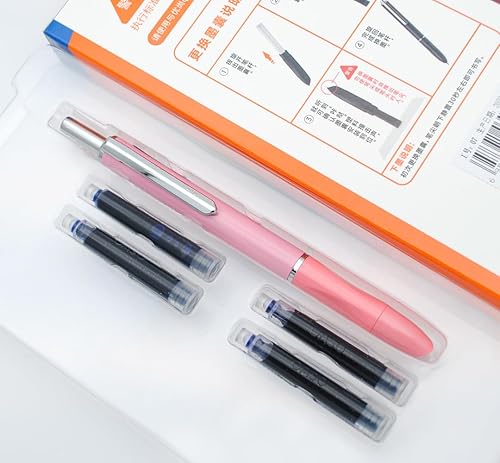 Vista 33 de OASO K016 - Juego de pluma estilográfica retráctil de 0.020 in con 4 cartuchos de tinta azul, escritura suave para estudiantes escolares