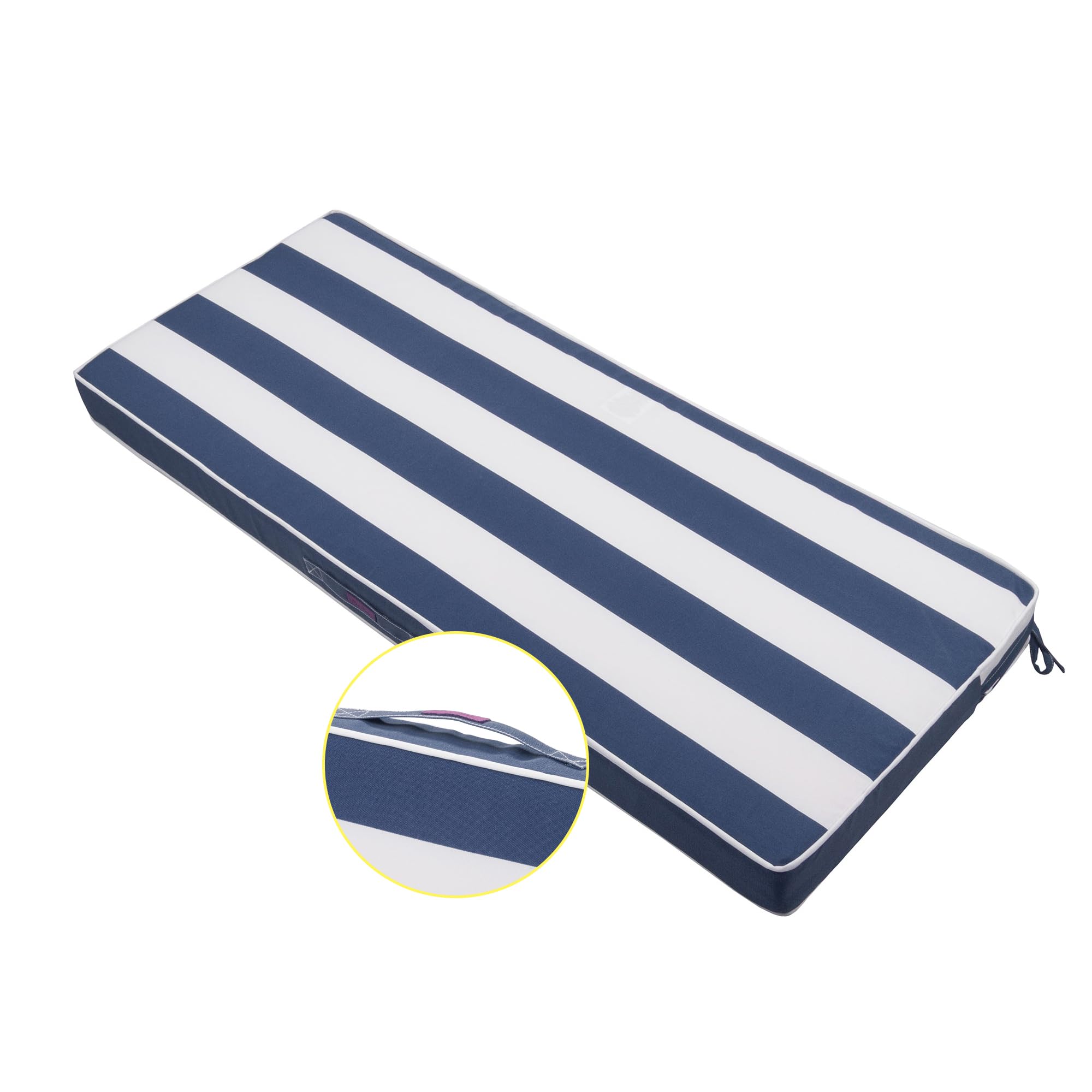 FUNHOME Outdoor Bench Cushion 45 x18 x3 Inch Water Resistant Portable Settee Cushion Porch Swing Cushion with Handle