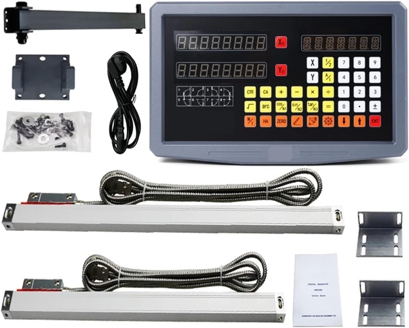 Linear Encoder, Dro Set Digital Readout Kit With 2PCS Linear Scales Encoder Sensor 5U TTL 22 * 34 100 To 1000MM,DRO Tools(DRO SET)
