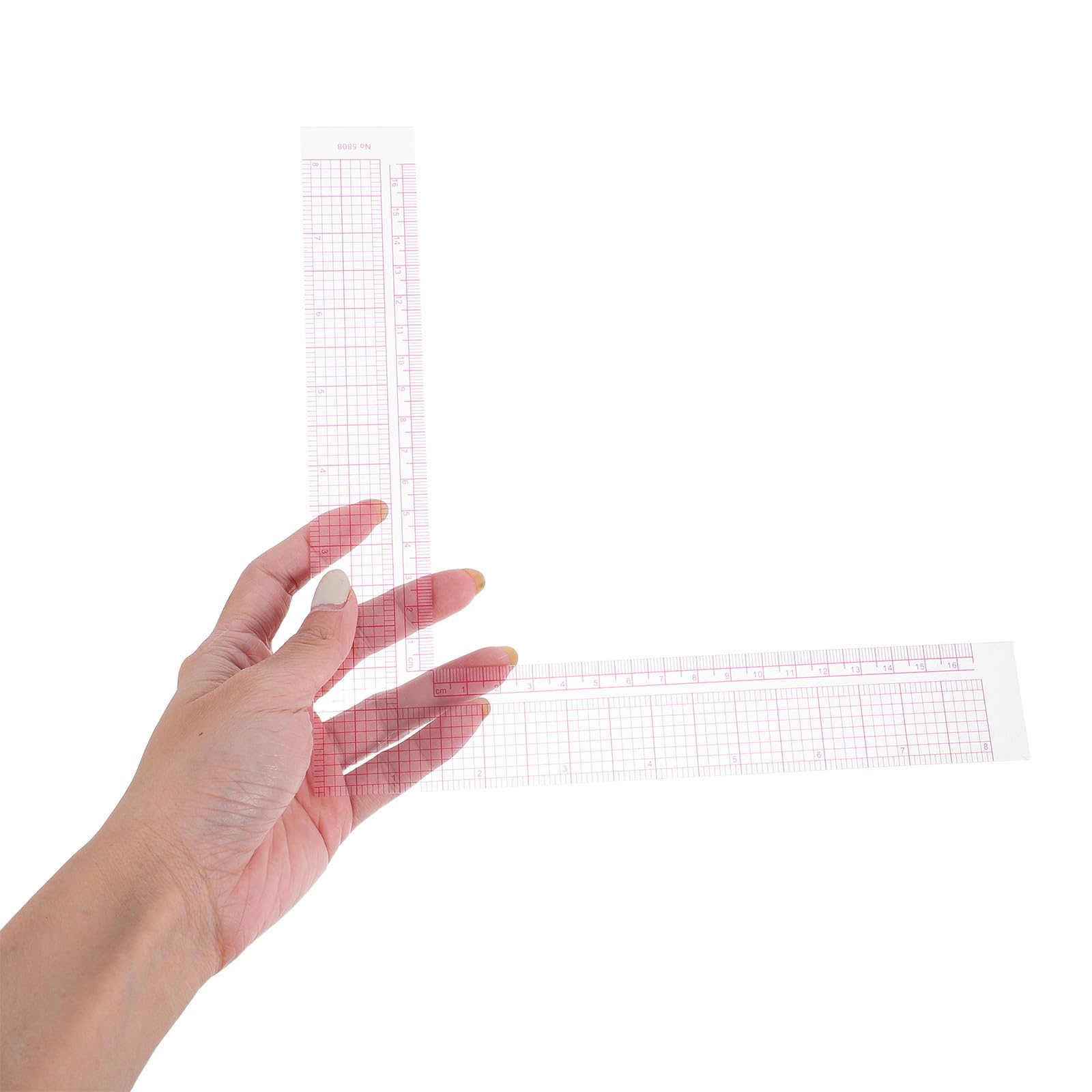 SEWACC 30 Piezas Regla de Costura en Forma de L de Pvc Rosa, Ligera y Versátil para Trabajos en Esquinas, Adecuado para Cortar Telas en Proyectos DIY y Uso Hogar