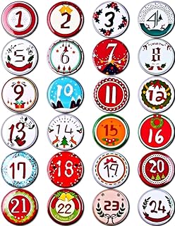 Advent Calendar Numbers Buttons Number, 24 Advent Calendars, Christmas Calendar DIY Advent Calendar Pins for DIY Christmas Calendars and Decoration Jute Bags, Pin Pins (EkUAN)
