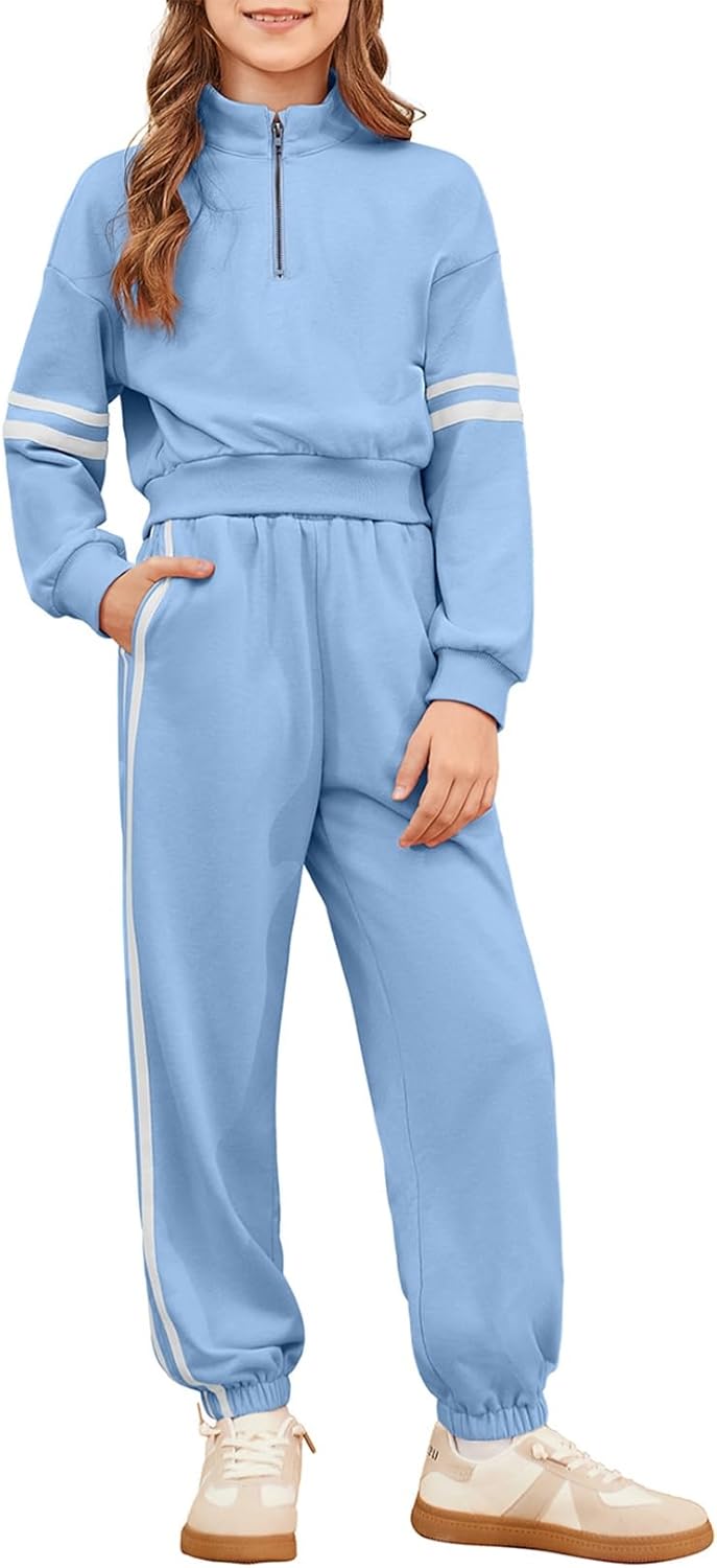 blibean Tween Girls Crop Sweat Suits Fall Pant Sets Size 6-15 Years