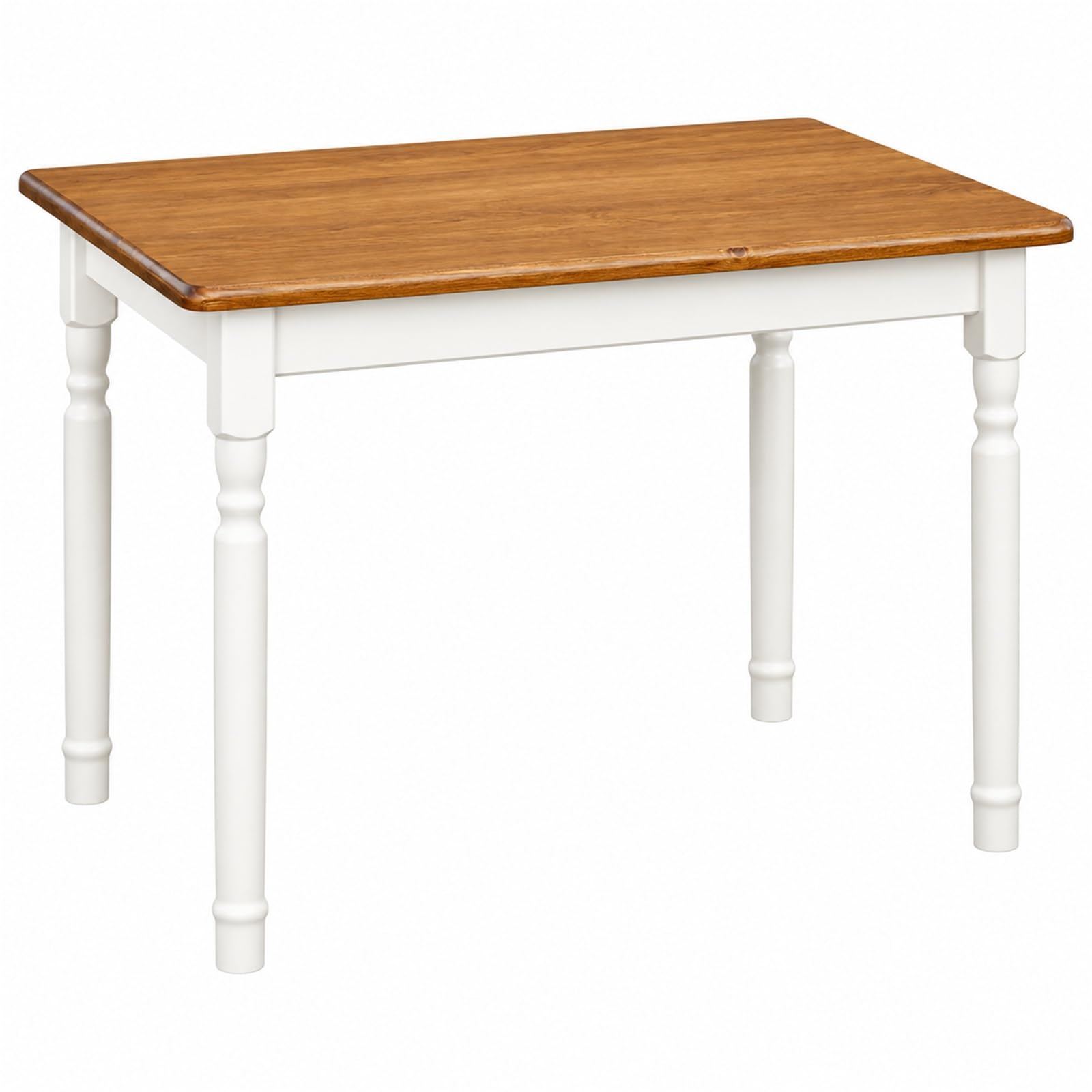 Mesa de comedor de madera maciza de pino blanco miel estilo rústico (50 x 100 cm)