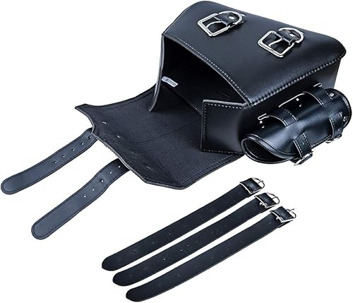 Miniatura 3 de AMOPA Set Negro Izquierdo Derecha PU Cuero Solo Swing Brazo Alforja Bolsa de Herramientas con Alforja Almacenamiento Compatible con Harley Sportster