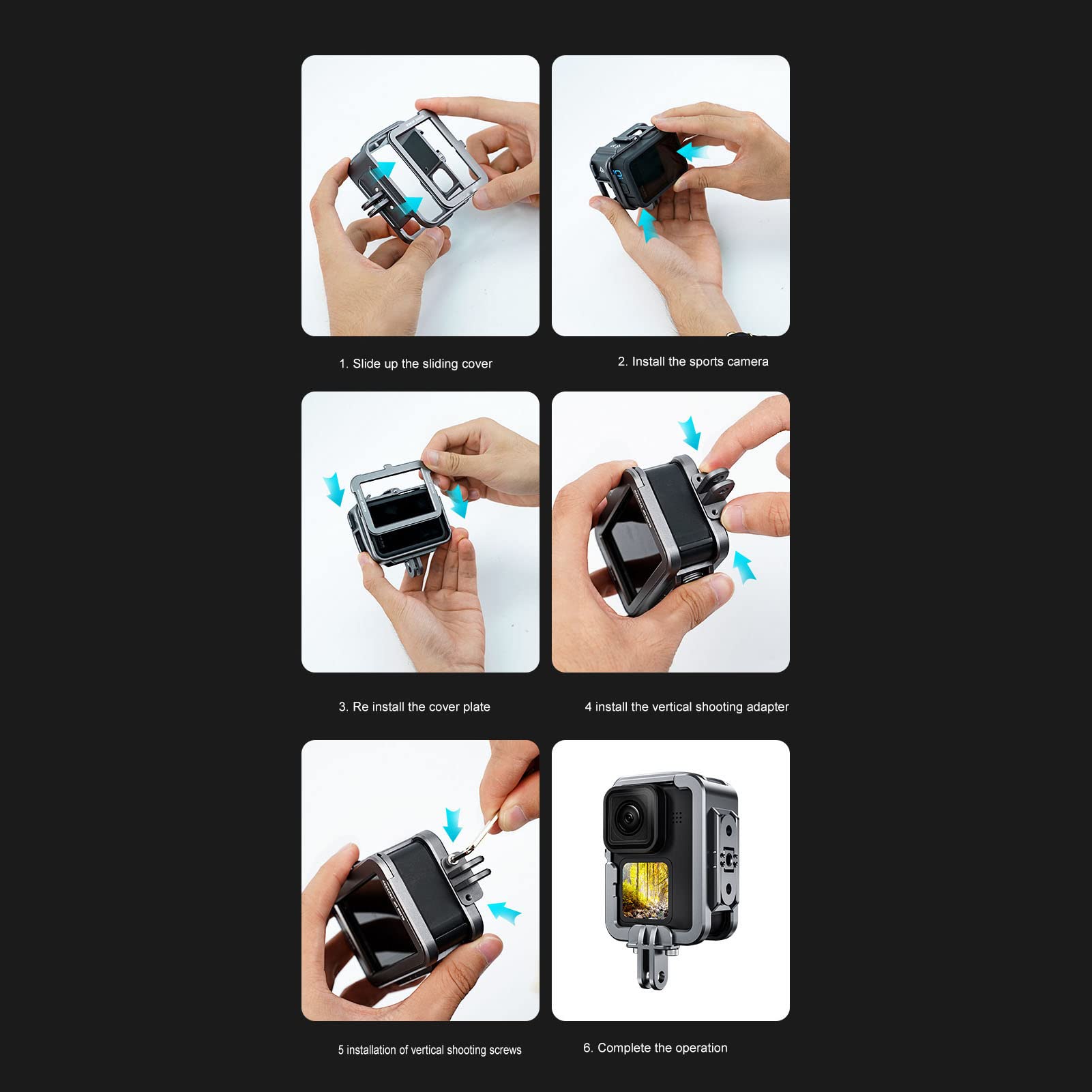 Cage de Protection de Caméra de Mouvement, Cadre de Caméra en Alliage D'aluminium Durable pour la Prise de Vue Vidéo Courte pour 11, 10, 9 Scènes Applicables