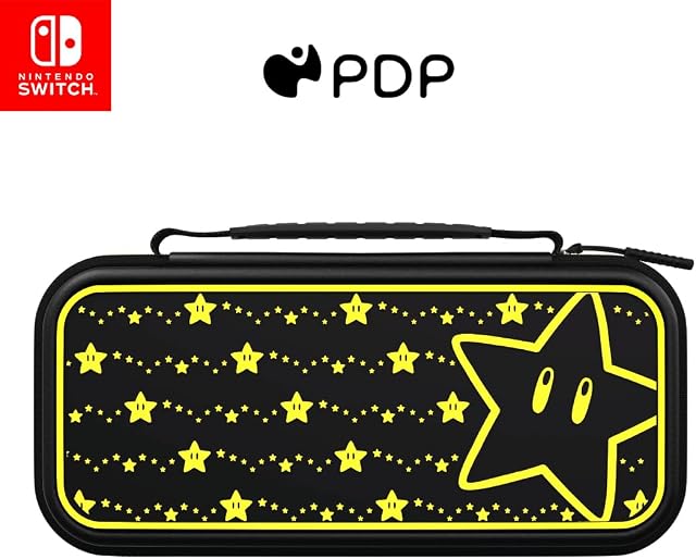 PDP Travel Case Plus Glow: Super Star per Nintendo Switch, Nintendo Switch Lite, Nintendo Switch - Modello OLED, Super Star