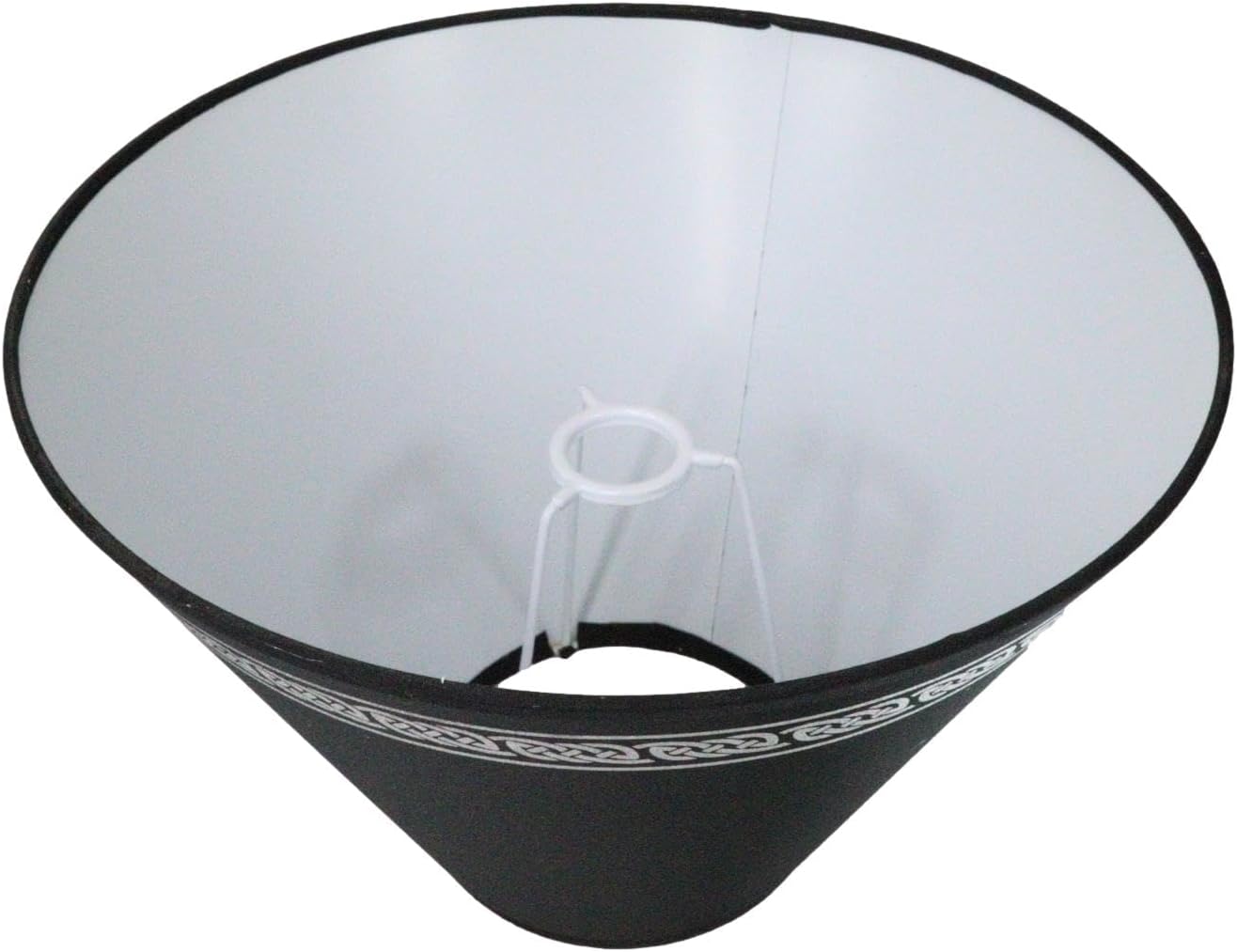 Ebros Gift Black With Silver Celtic Knotwork Motif Table Lamp Shade Replacement Part 13"Diameter