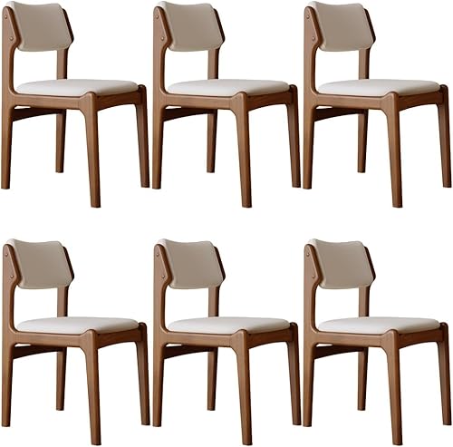Miniatura 20 de YVYKFZD Wooden Dining Chairs Set, Leather Dining Room Chair with Back, Upholstered Kitchen Chairs, Armless Living Room Chair, for Bedroom Offices