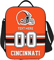 Vista 10 de Bolsa de almuerzo personalizada de Kansas City, regalos para hombres, mujeres, fanáticos, con nombre y número personalizados, correas de hombro