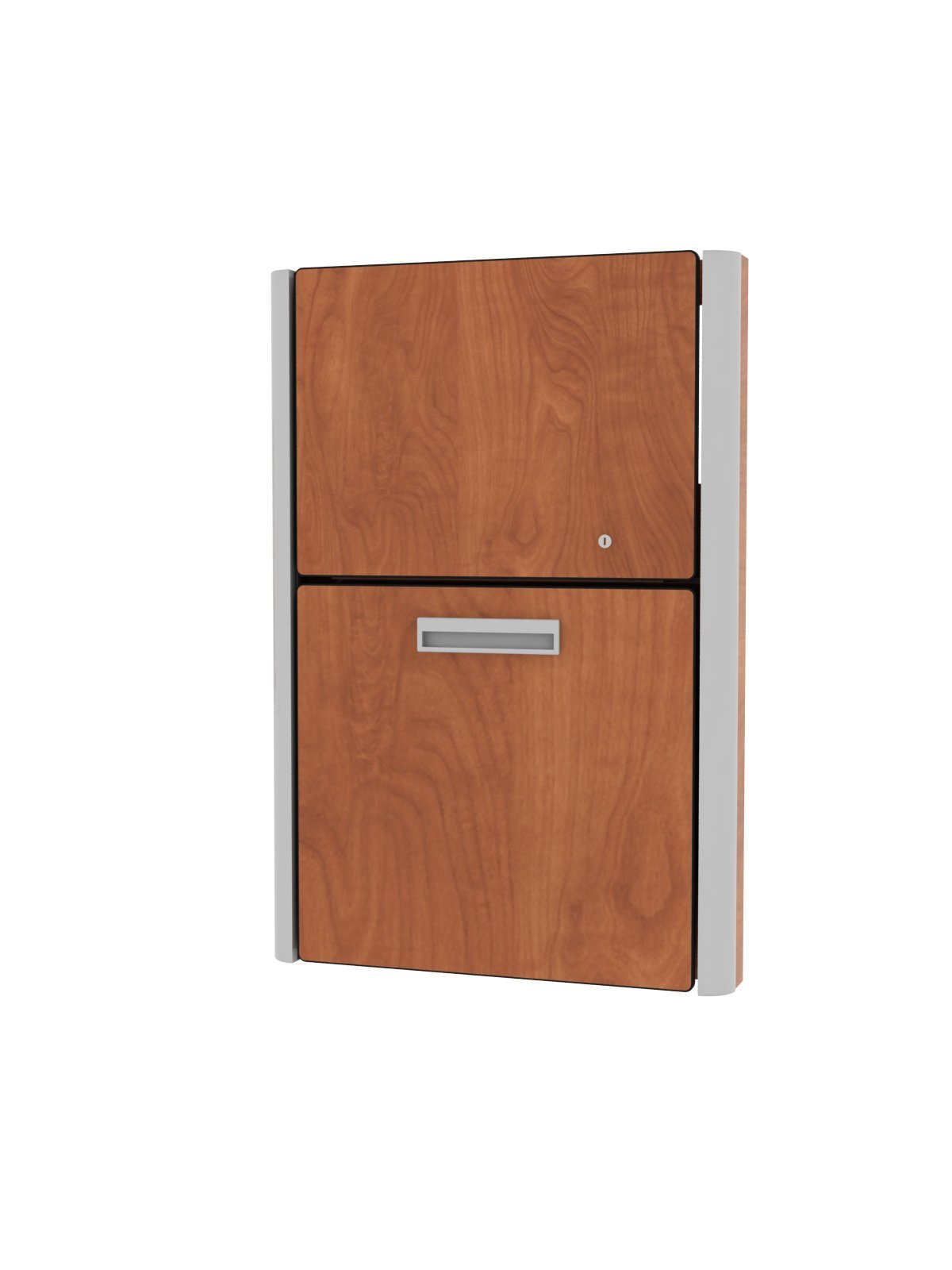 Embrace Dual Compartment Wall-Mounted Computer Workstation, Wild Cherry