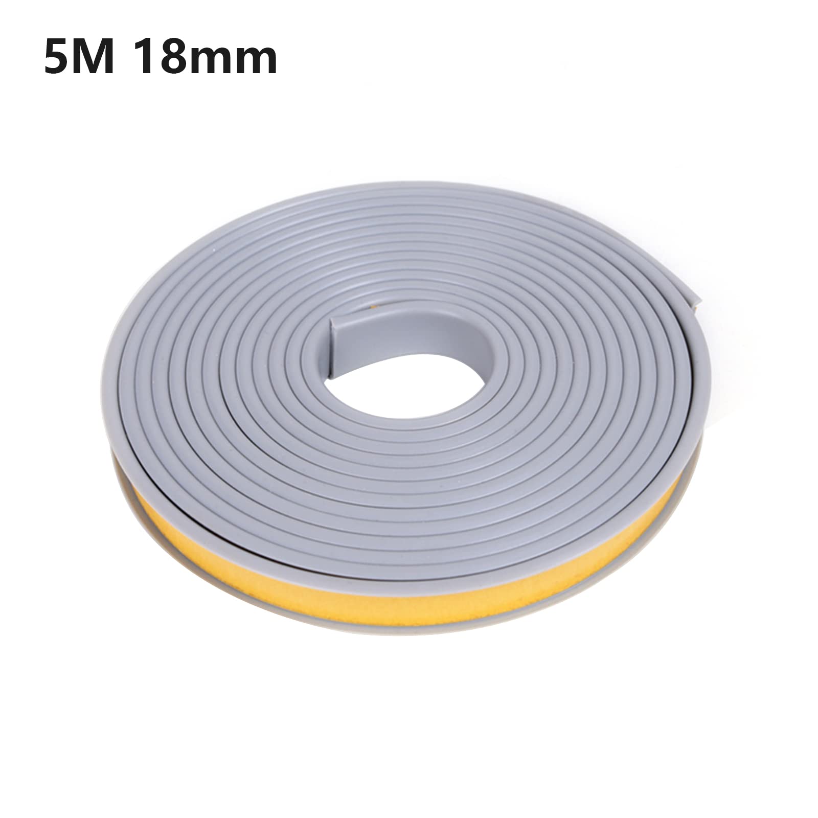 U-Form Selbstklebend Möbelkantenband,5 Meter Möbelkantenband Flexible TPE Faltbarer Kantenschutz für Schrankkanten, Abschlussleiste, Deckenkanten, Arbeitsplatten (Grau, 18mm * 5m) - 3