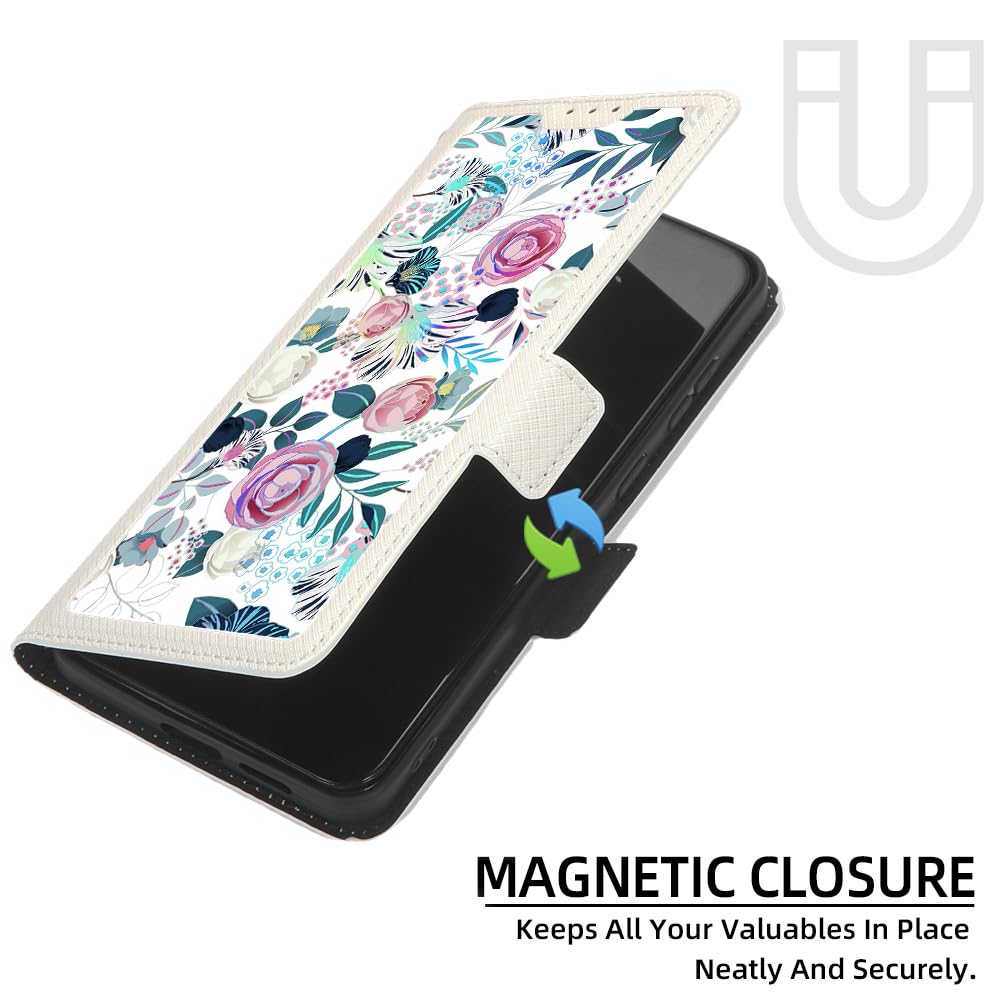 Case Compatible for Kalley Black 3 Phone Case Flip Cover [with Tempered Glass Screen Protector][RFID Blocking][Colorful Reflect Light] LPT-HUA3