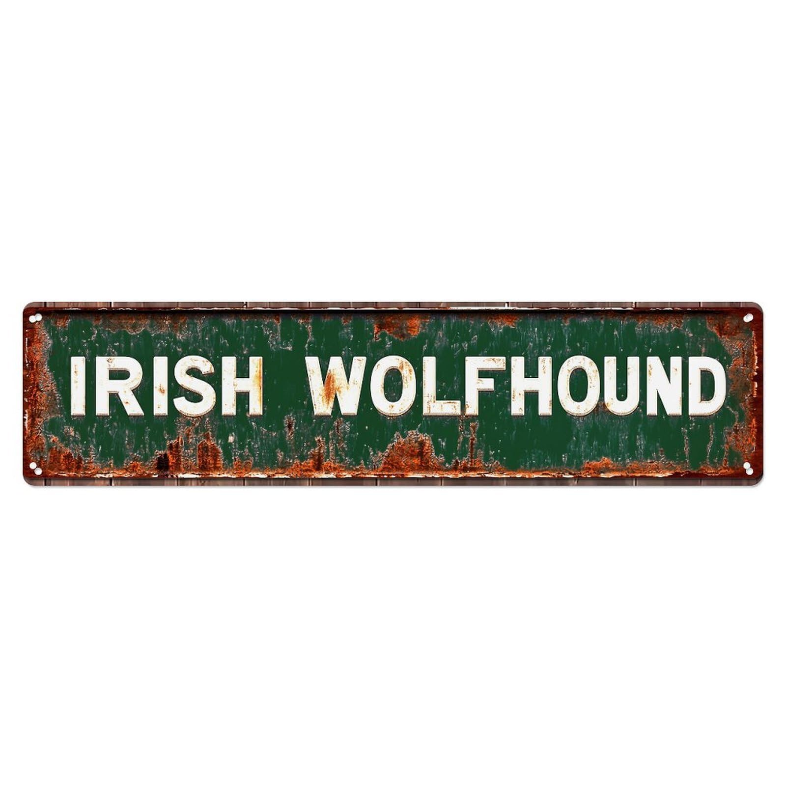 Jdyansheng Vintage Irish Wolfhound Rustic Sign Tin Sign Metal Poster Metal Signs For Home Man Cave Bar Cafe Kitchen Laundry Room Wall Decorations 4X16 Inches