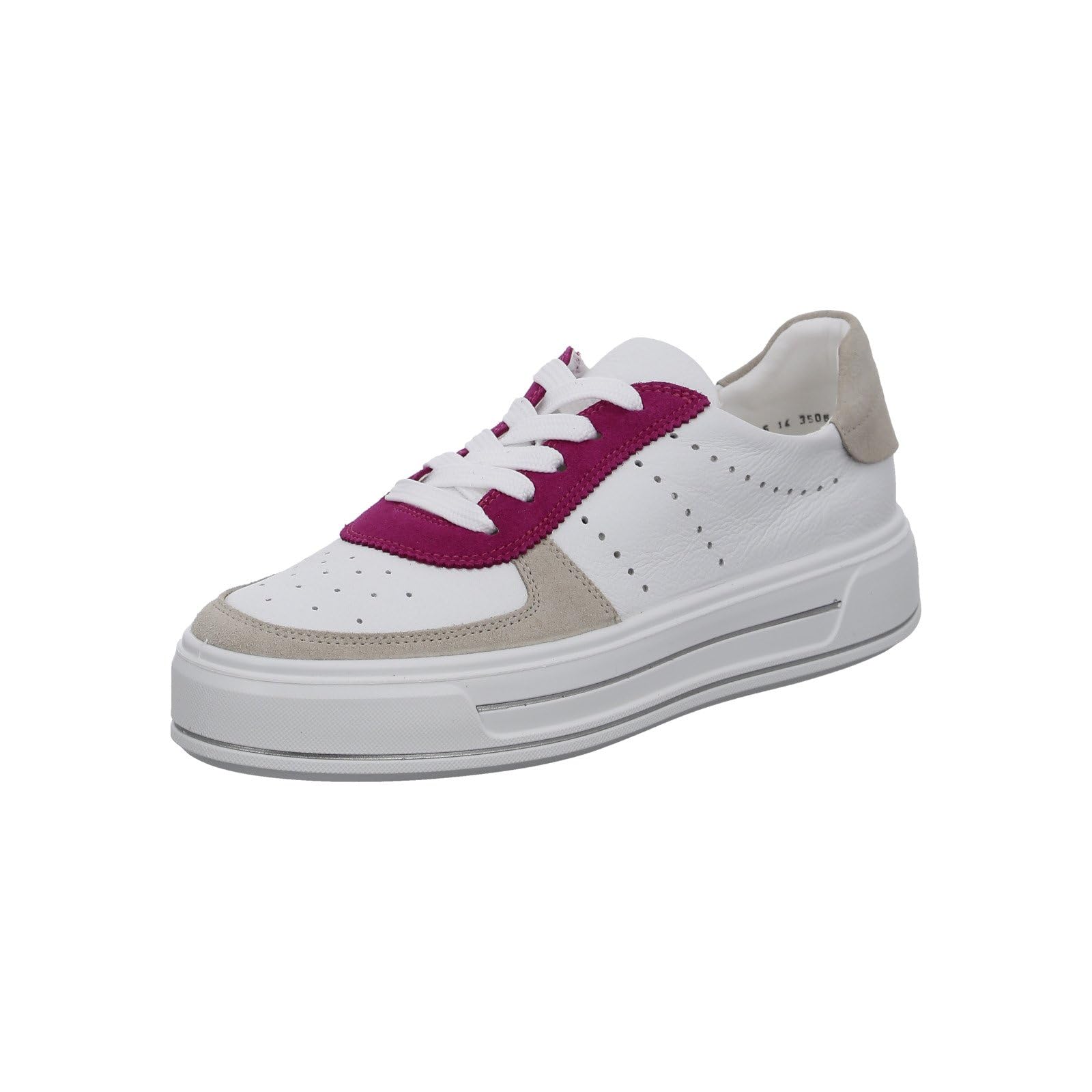 ARA Canberra sneakers voor dames, shell, wit, roze, 40 EU breed, Shell Wit Roze, 40 EU Breed