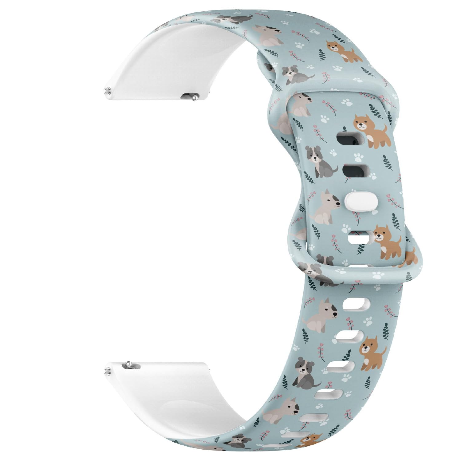 Compatible with Garmin Fenix 7/7 Pro, Fenix 6/6 Pro, Fenix 5/5 Plus, Epix (Gen2) / Epix Pro (Gen2), 22mm Replacement Sport Watch Band (Bull Terrier Pitbull) Silicone Soft Strap Bracelet