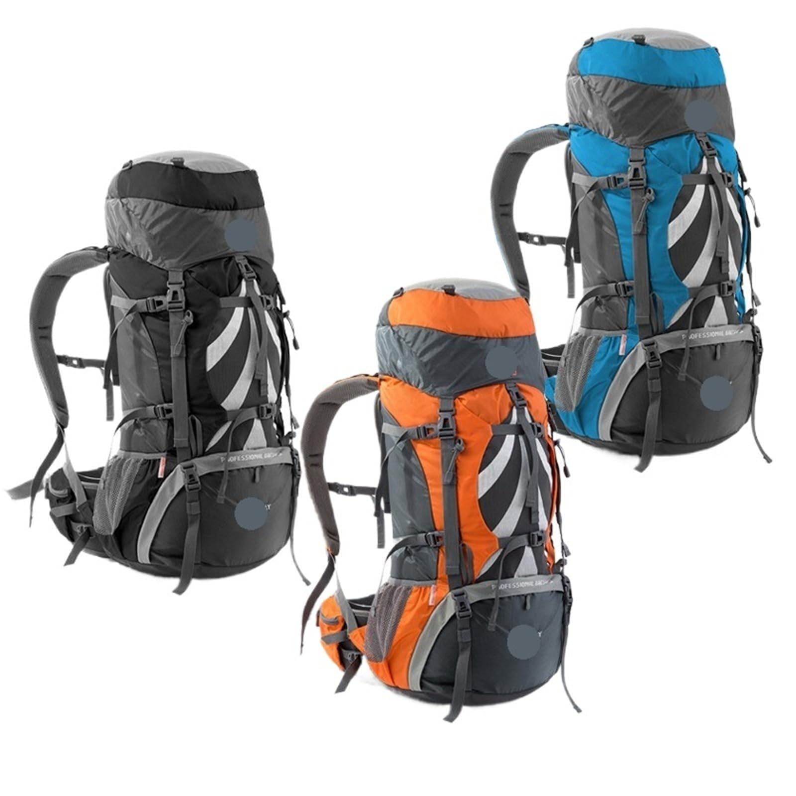 Zaino Escursionismo Zaino da esterno 70+5L Borsa viaggio for escursionismo Copertura antipioggia arrampicata campeggio impermeabile con(Orange)