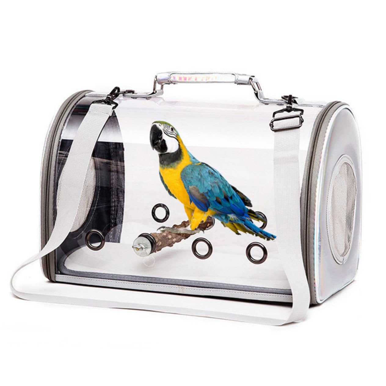 Balacoo Parrot Travel Bag Birds Carrying Pouch Portable Pet Shoulder Bag Outdoor Birds Cage Secure Fit Made of Pu Pc Material