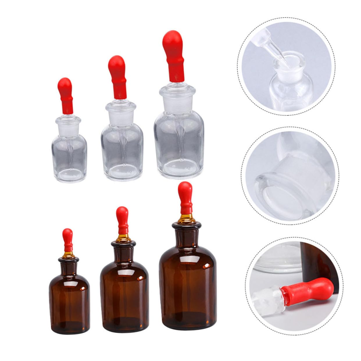 ABOOFAN 6-piece Plastic Tip Dropper Bottle Set Empty Squeeze Bottles for Liquids
