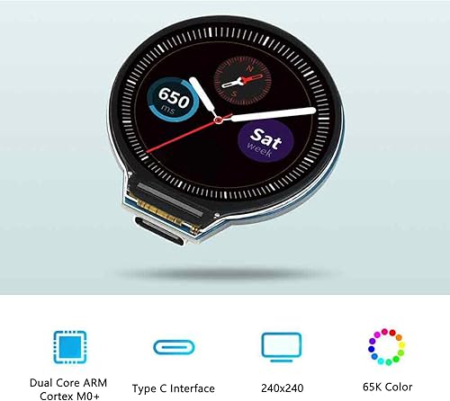 Miniatura 3 de Diyeeni Placa MCU RP2040 con LCD de 1.28 pulgadas - ARM Cortex M0 + procesador de doble núcleo, funciona a 133 MHz, con flash SRAM de 4 MB de 264