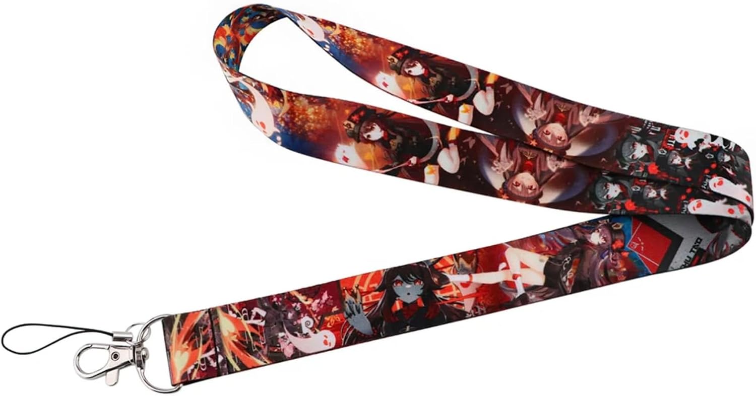 Pinstant Genshin Impact Hu Tao Anime Manga 17.7" Neck Lanyard Keychain Holder ID Badge Mobile Phone Pin Strap - Image 5