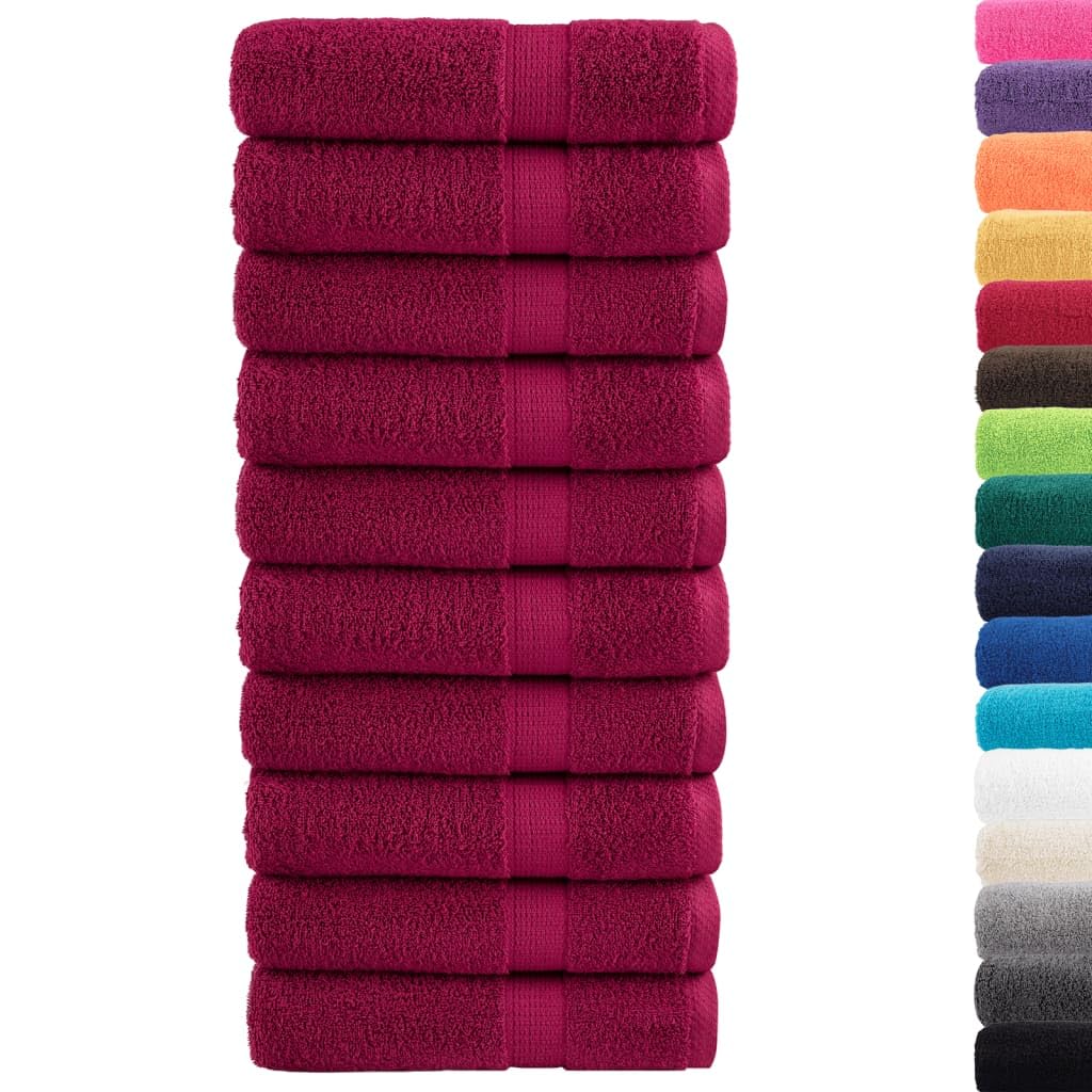 Lechnical Asciugamani Doccia 10 pz Bordeaux 70x140 cm 600gsm 100% Cotone,Teli Doccia e Sauna,Asciugamani da Doccia-137214