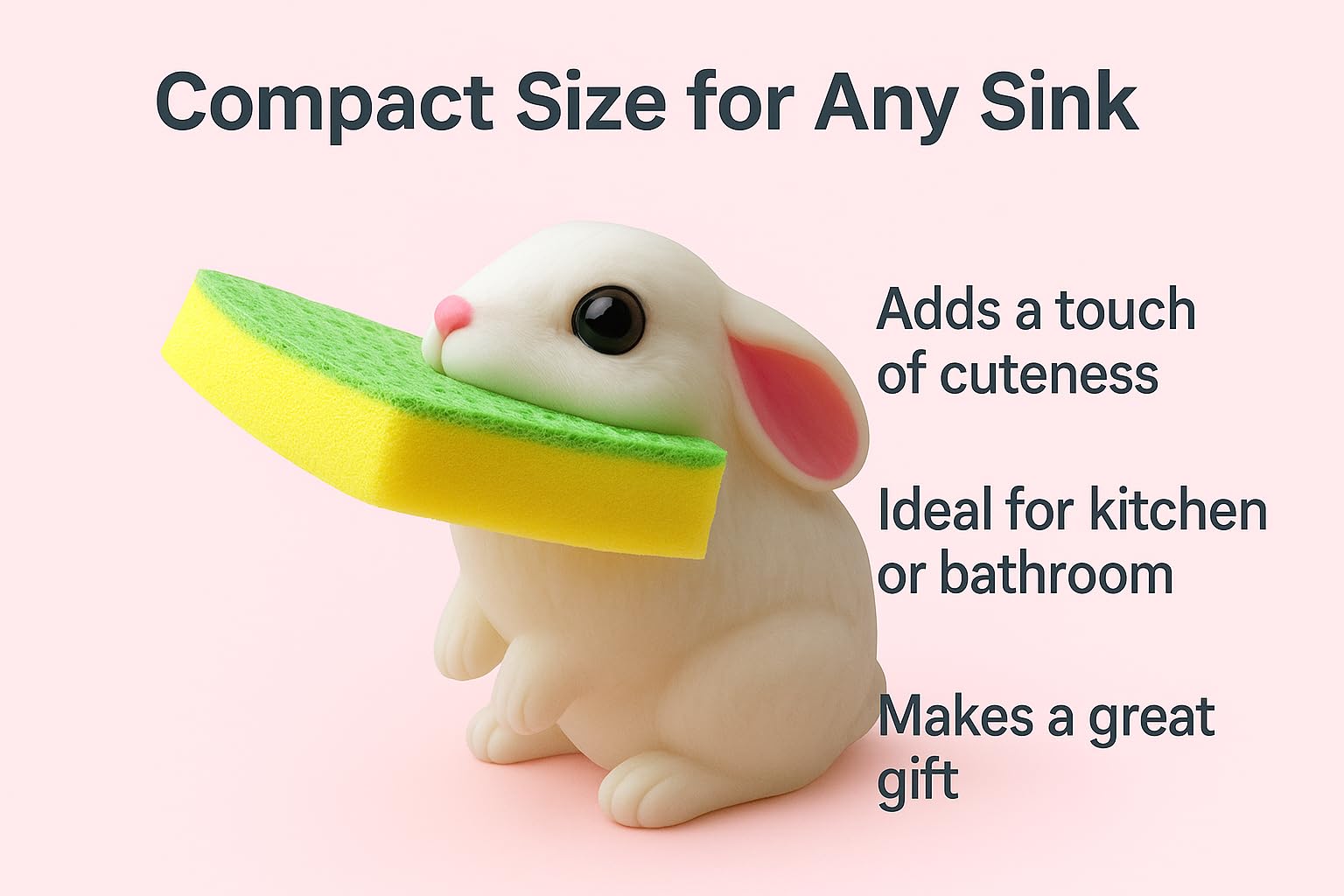 Cute Bunny Sponge Holder - Kitchen Decor -7 Cute Bunny Sponge Holder - Kitchen Decor -7
