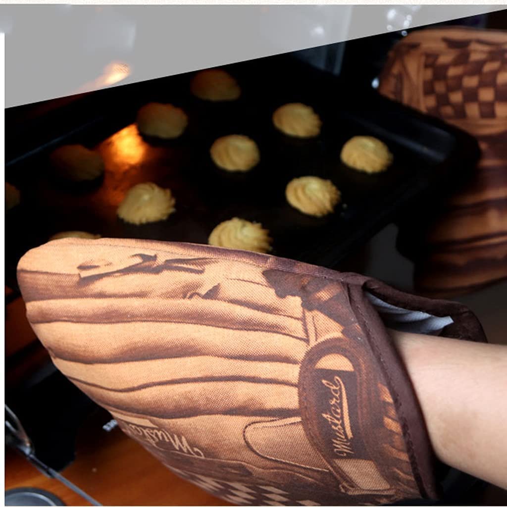 Gants de Cuisine Gants De Four en Coton Épais Isolation Thermique Mignonne Haute Température Et Anti-brûlure pour Four À Micro-Ondes Domestique, 2 Pièces Manique(Skeleton Gloves)