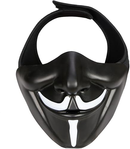 Miniatura 2 de CMAIR4U Airsoft Half Face Masks Halloween Costume Cosplay Evil Demon Kabuki Samurai Hannya Oni Mask