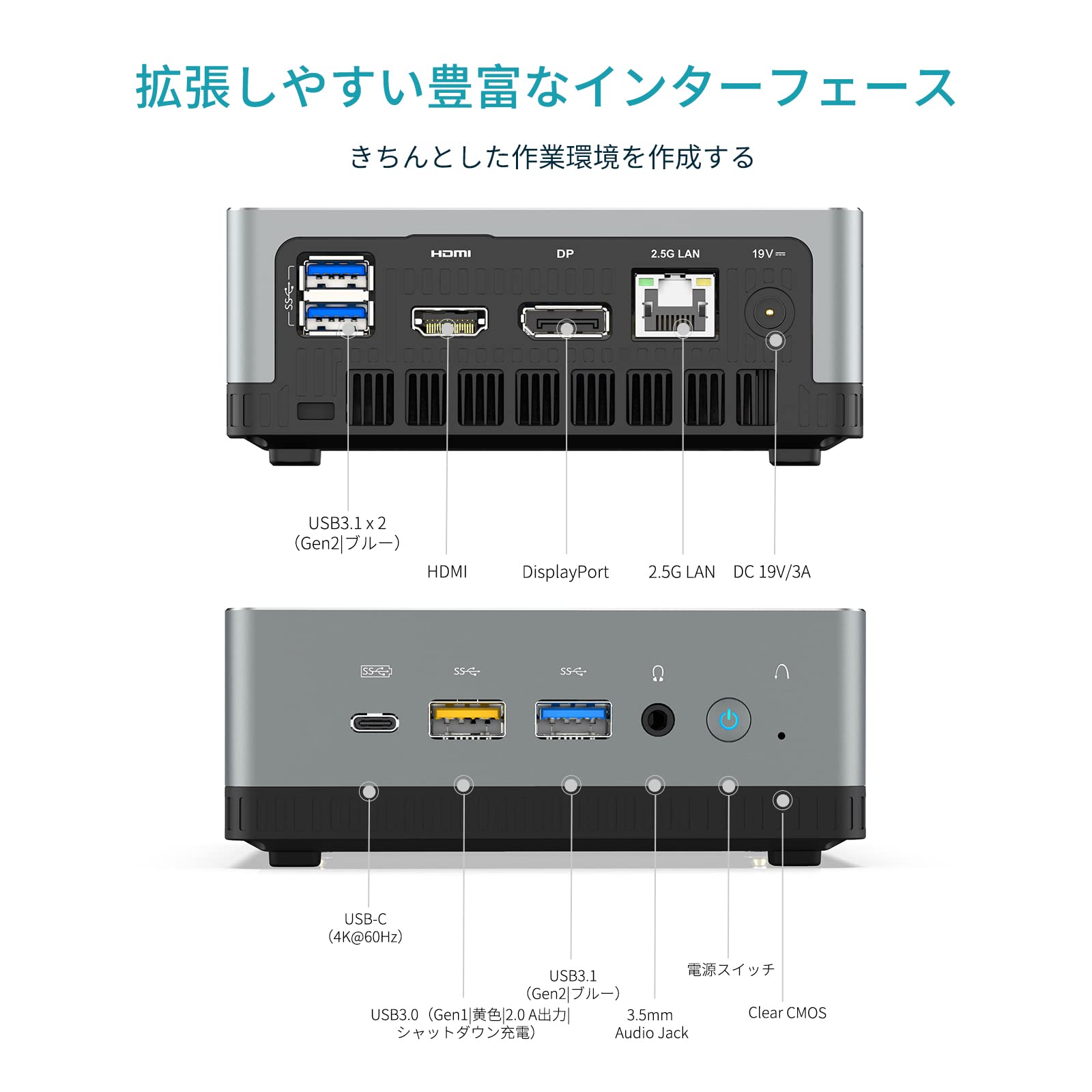 Amazon.co.jp: MINISFORUM DeskMini UM340 ミニPC AMD Ryzen 5 3450U 
